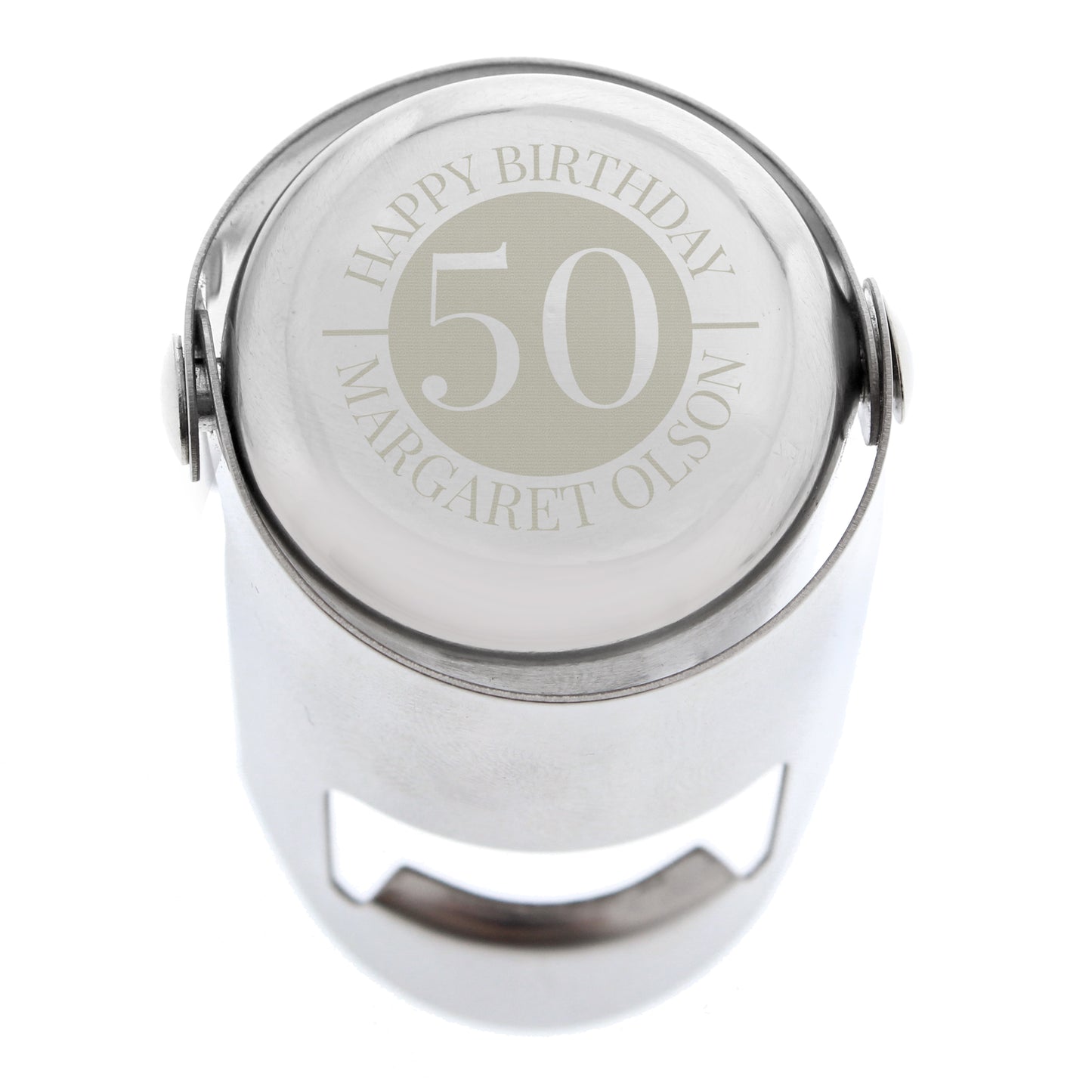 50th Personalised Birthday/Anniversary Bottle Stopper - Engraved with Name/Date