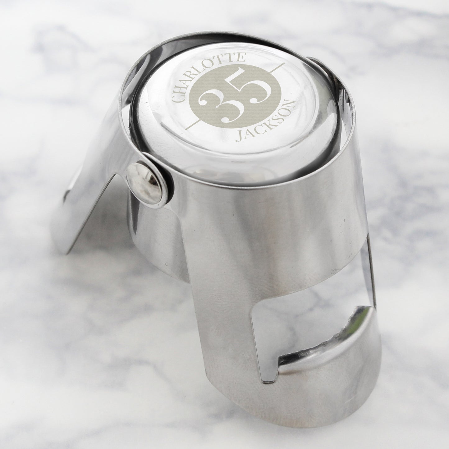 50th Personalised Birthday/Anniversary Bottle Stopper - Engraved with Name/Date