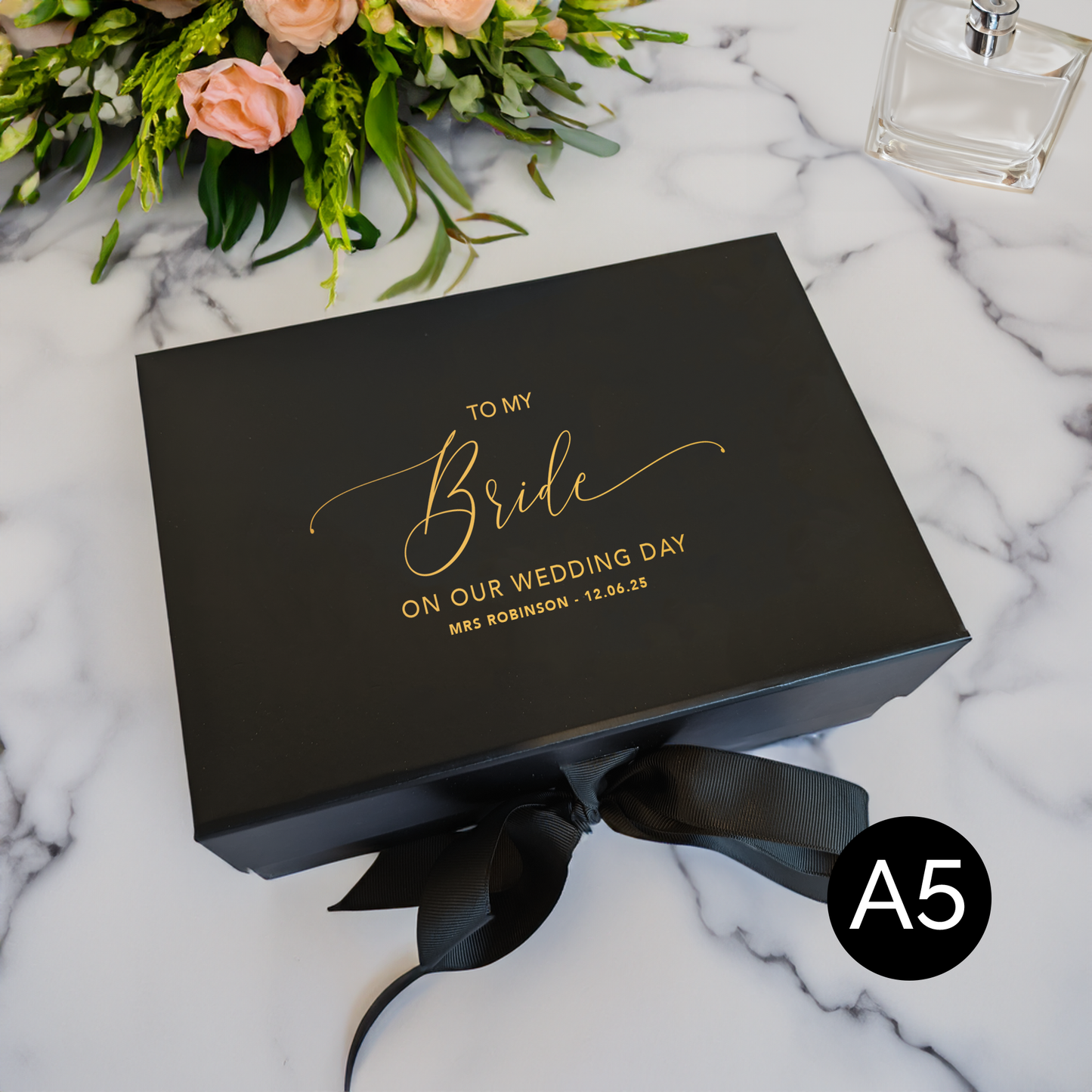 Personalised To My Bride Box - Multi Size - White, Navy & Black