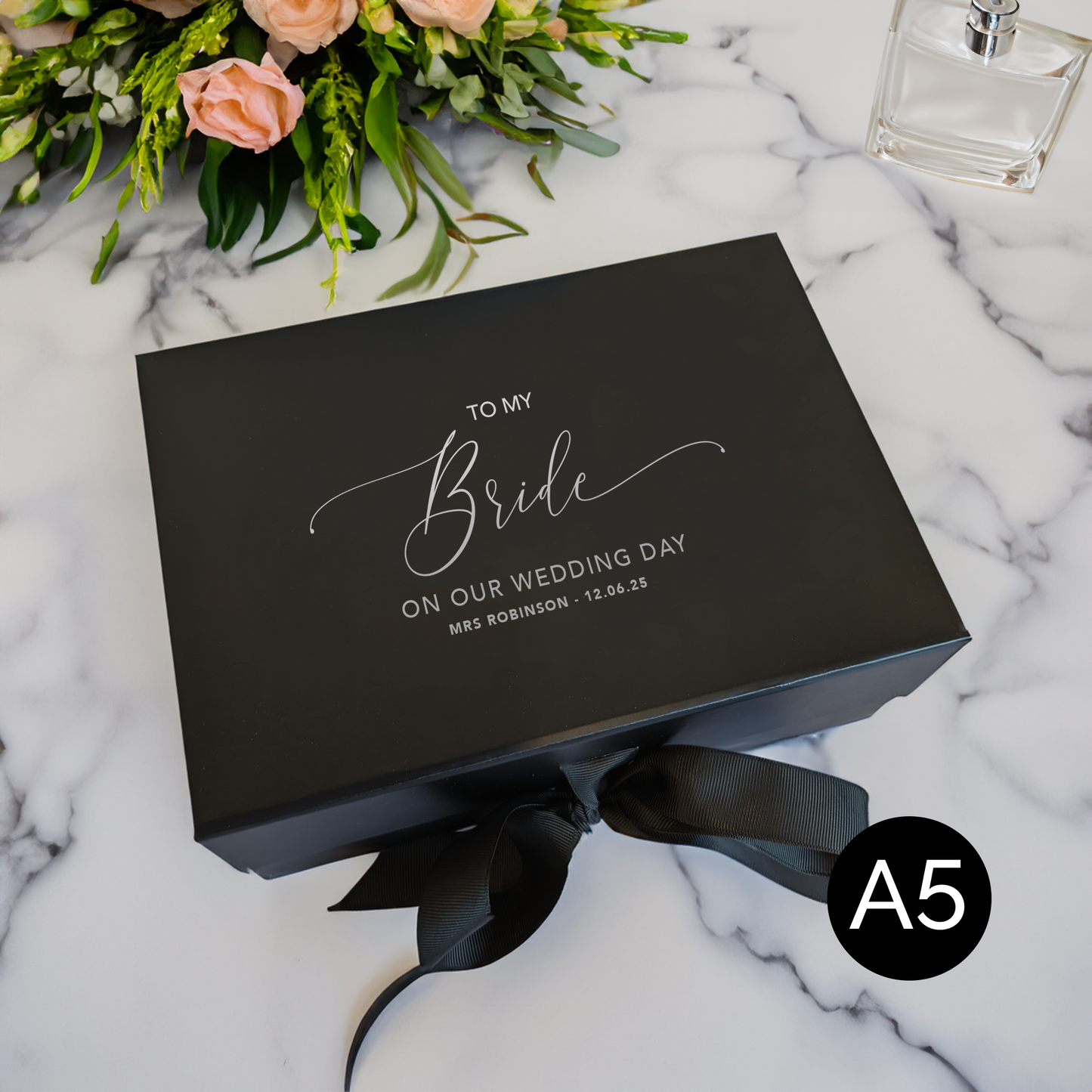 Personalised To My Bride Box - Multi Size - White, Navy & Black