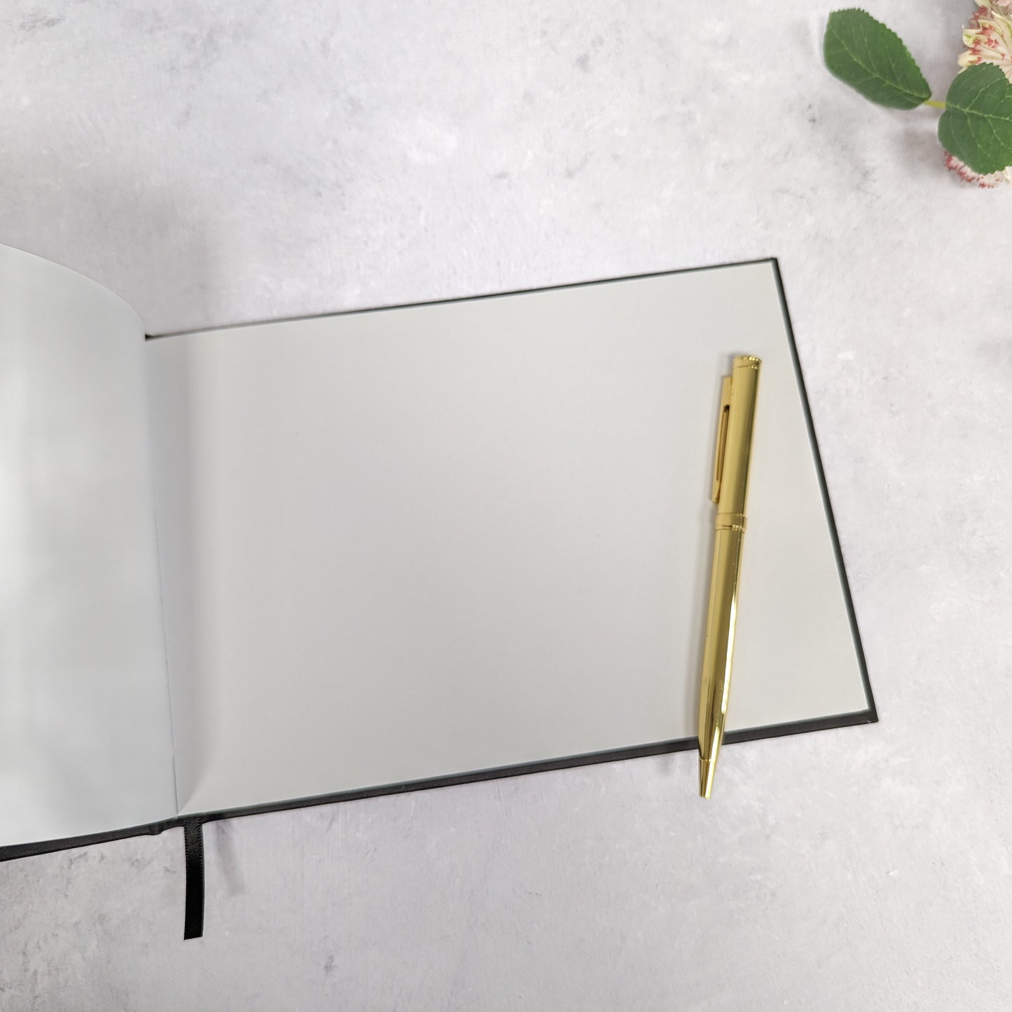 A5 Wedding Guest Book - Personalised with Real Foil - Black & White - Vertical Style