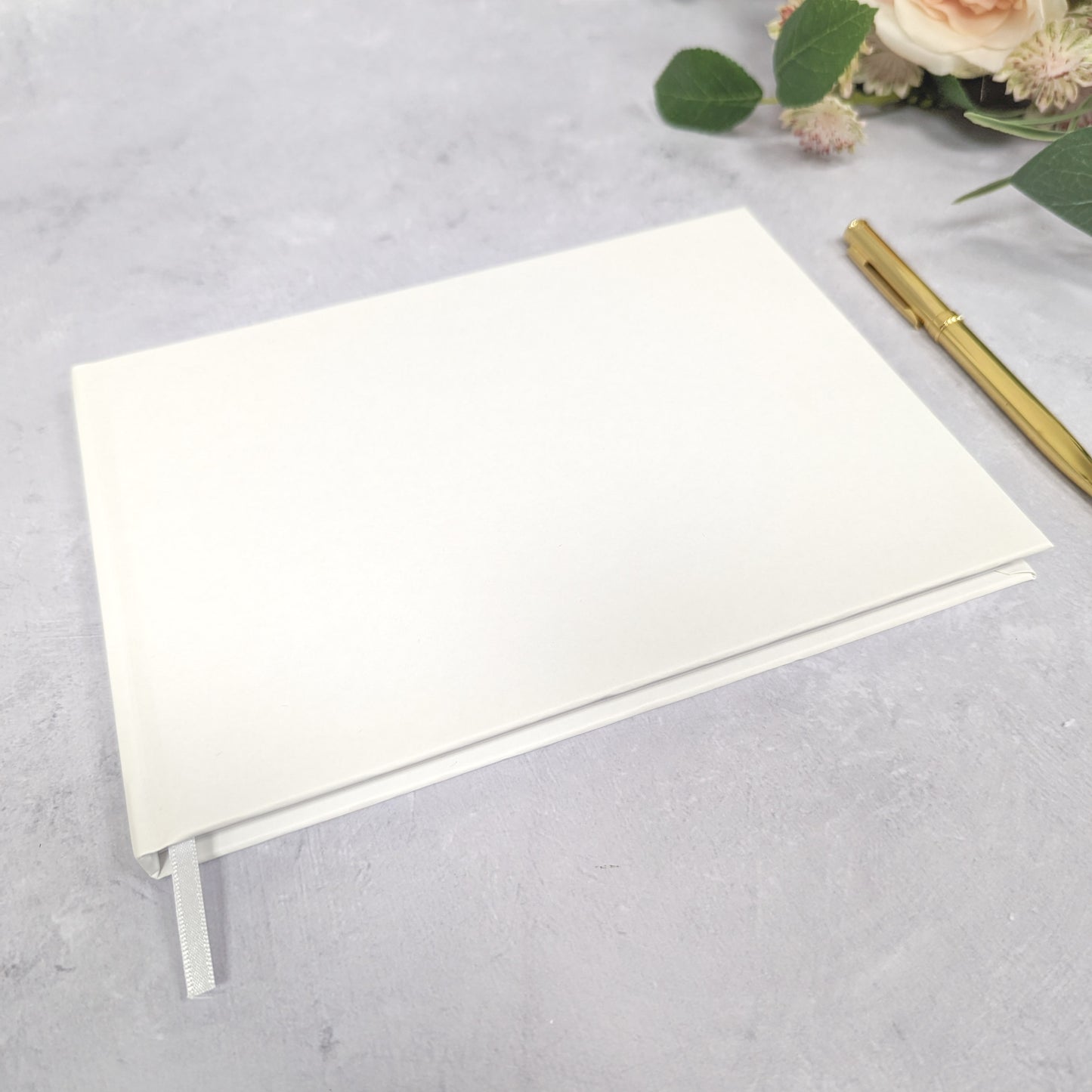 A5 Wedding Guest Book - Personalised with Real Foil - Black & White - Vertical Style