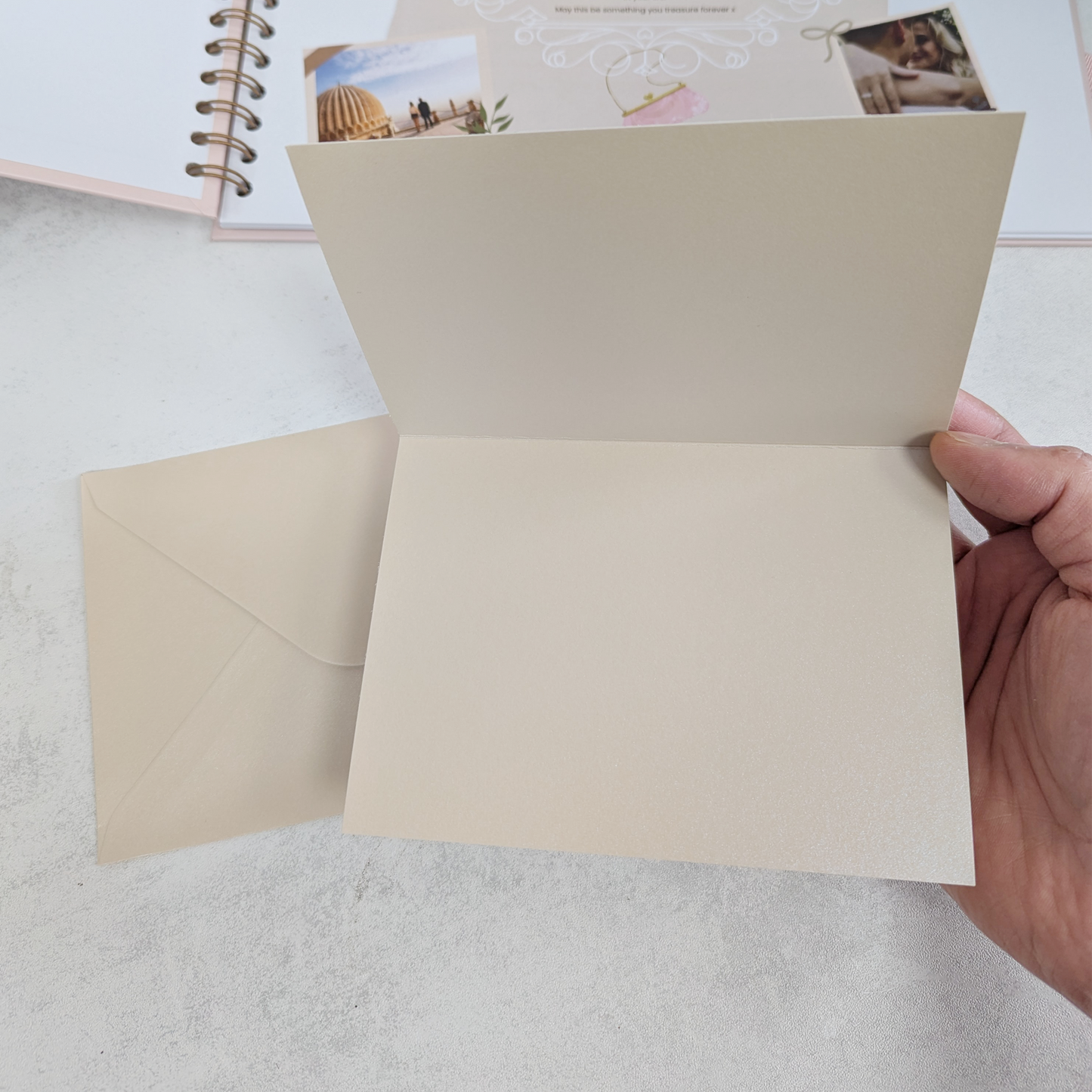A6 Ivory Pearl Card & Envelope - Ideal for Letters to the Bride Scrapbook - Pack of 5