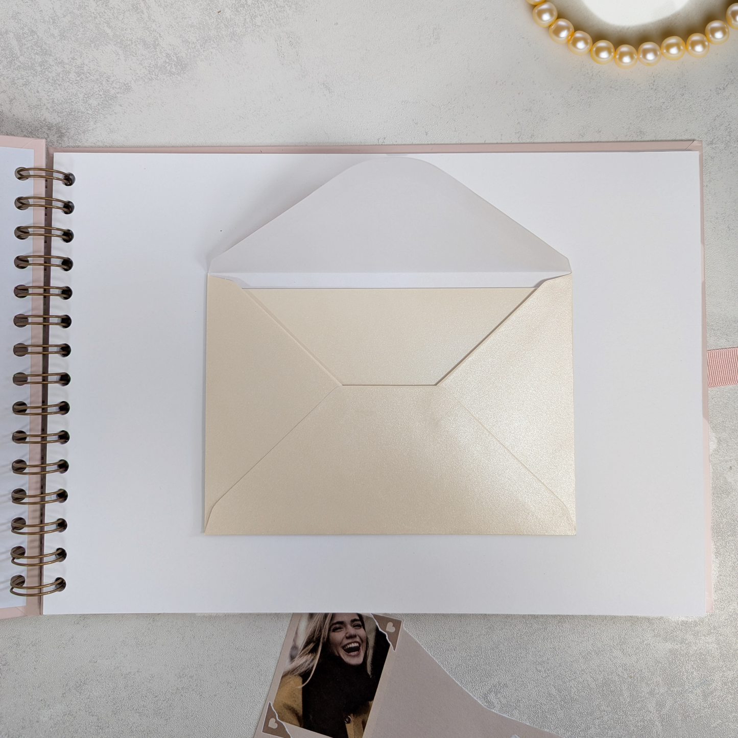 A6 Ivory Pearl Card & Envelope - Ideal for Letters to the Bride Scrapbook - Pack of 5