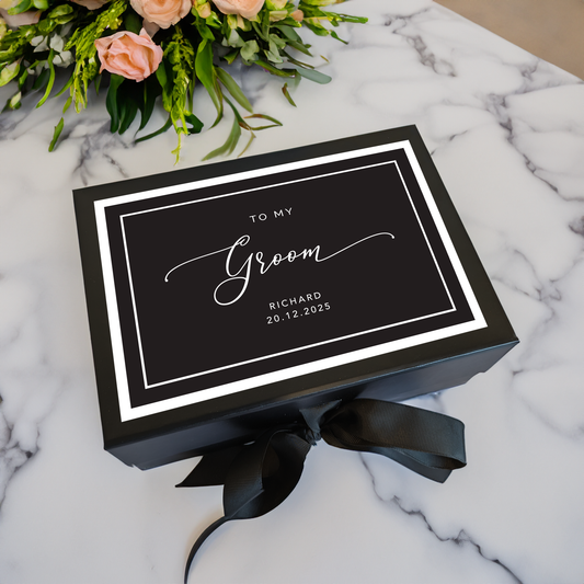 To My Groom Gift Box -  Black and White Multisize - A5 | Large | A4 | XL