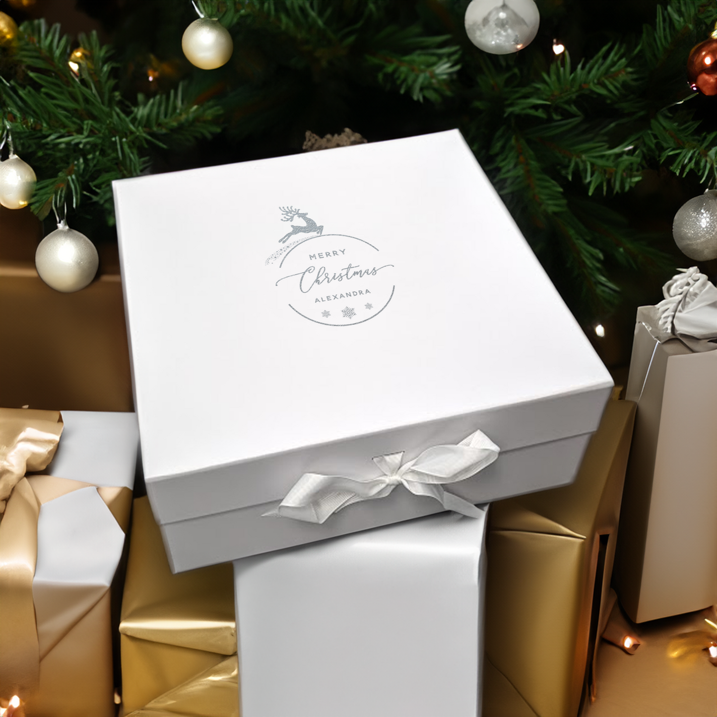 Christmas Reindeer Gift Box - Multi Size - Personalised