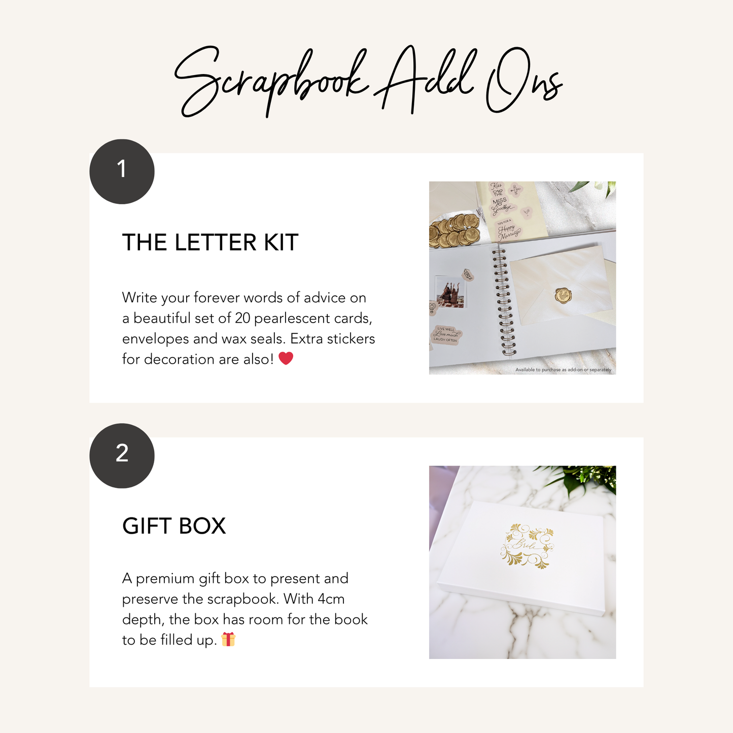 Letters to the Bride A4 Scrapbook Album - Elegant Style - Personalised