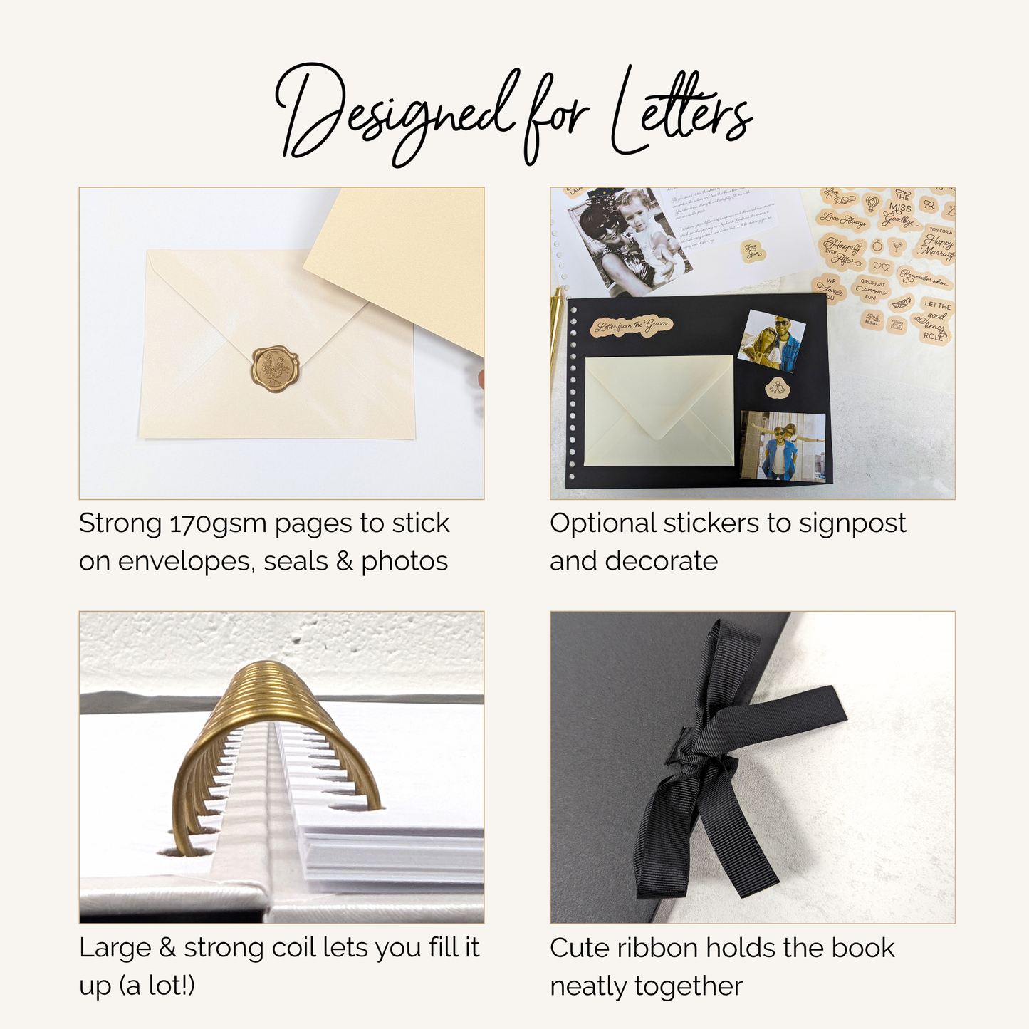 Letters to the Bride A4 Scrapbook Album - Elegant Style - Personalised