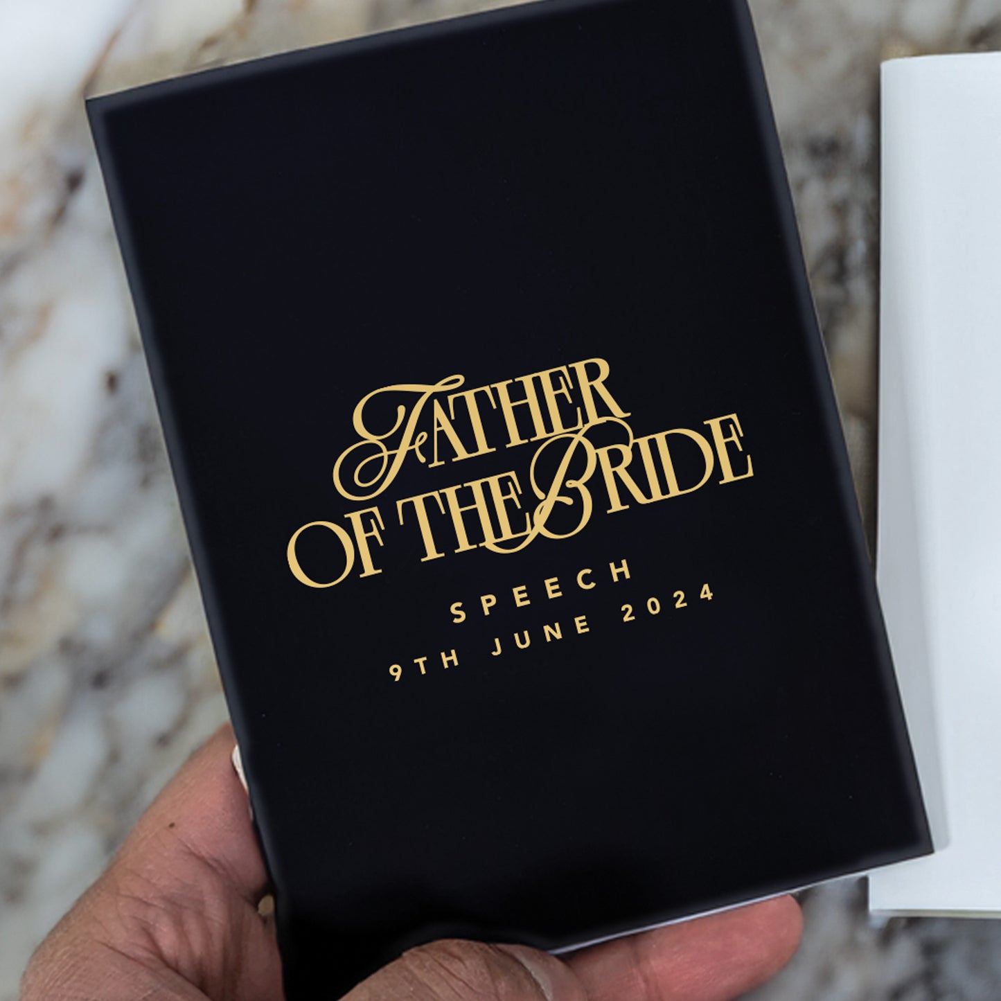 Personalised Groom, Maid of Honour, Father of the bride Speech Book - A6 - Real Foil