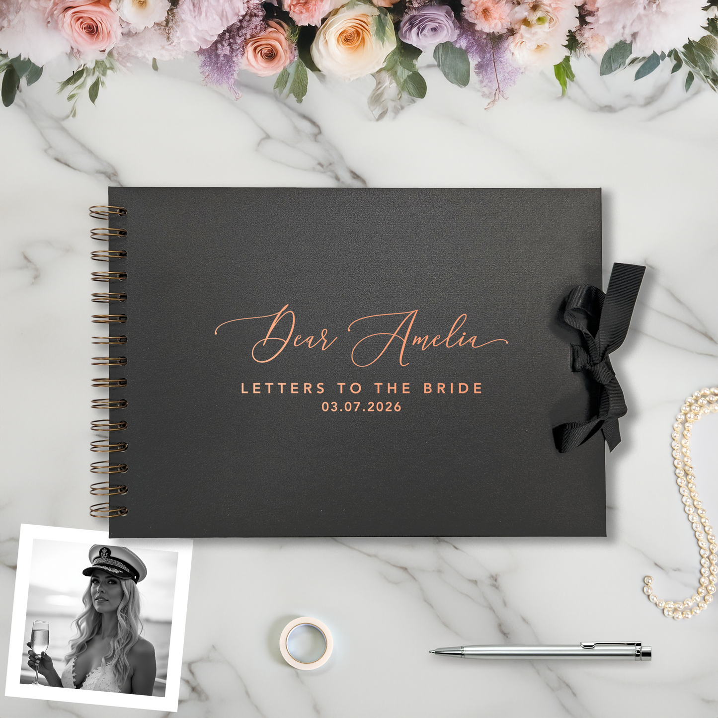 Letters to the Bride Scrapbook – Personalised Wedding Memory Book Photo Album