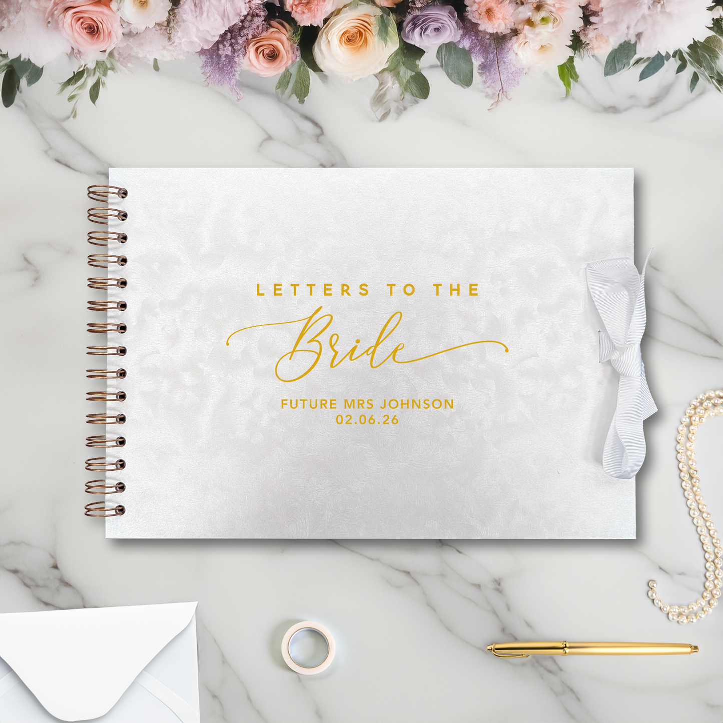Letters to the Bride A4 Scrapbook Album - Elegant Style - Personalised