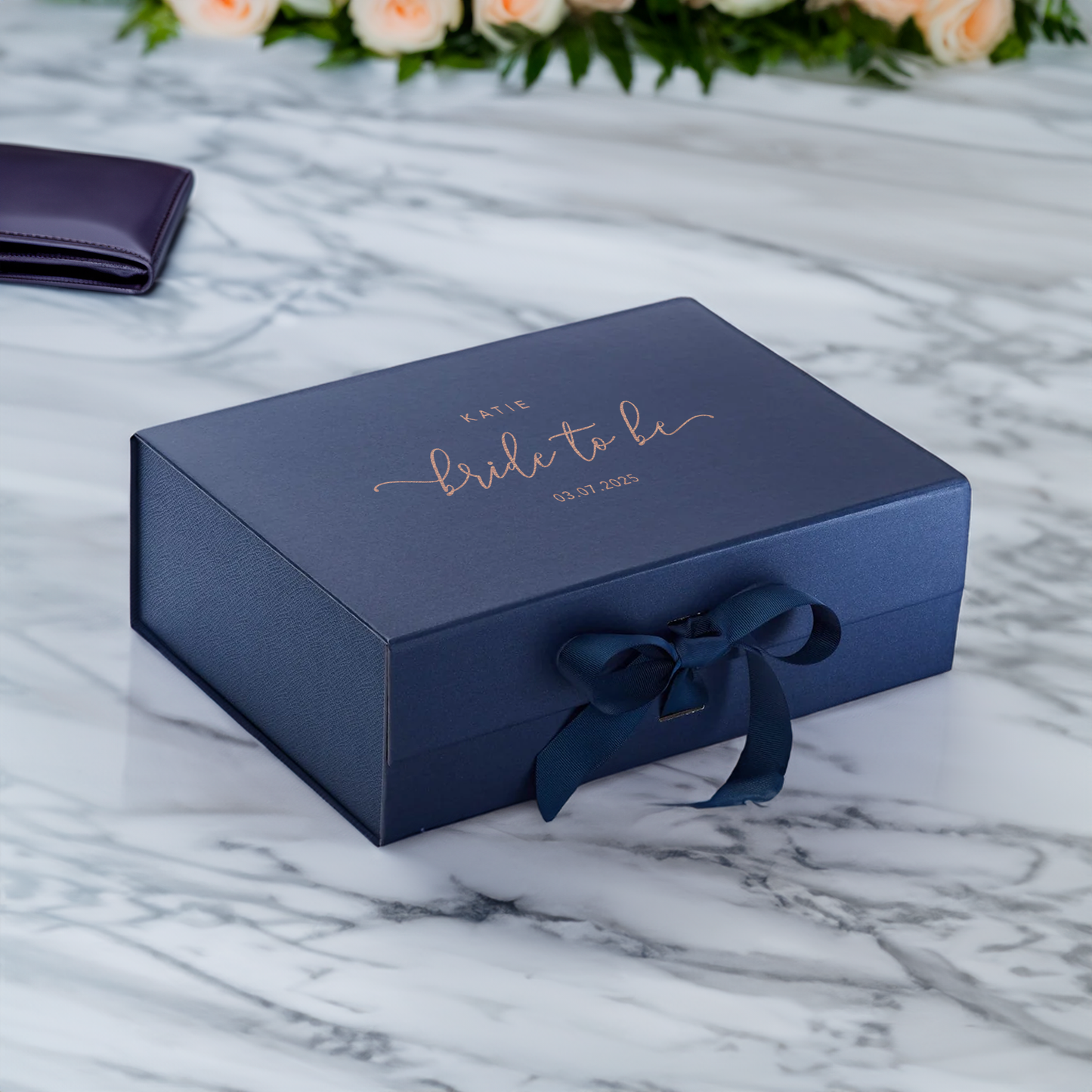 Bride to Be Wedding Day Gift Box – Personalised Keepsake Box with Ribbon