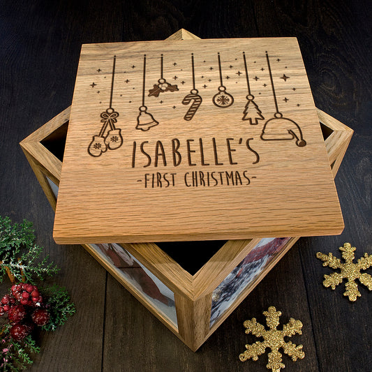 Personalised Baby's First Christmas Memory Box