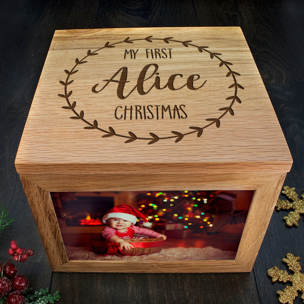 Personalised Baby's First Christmas Memory Box