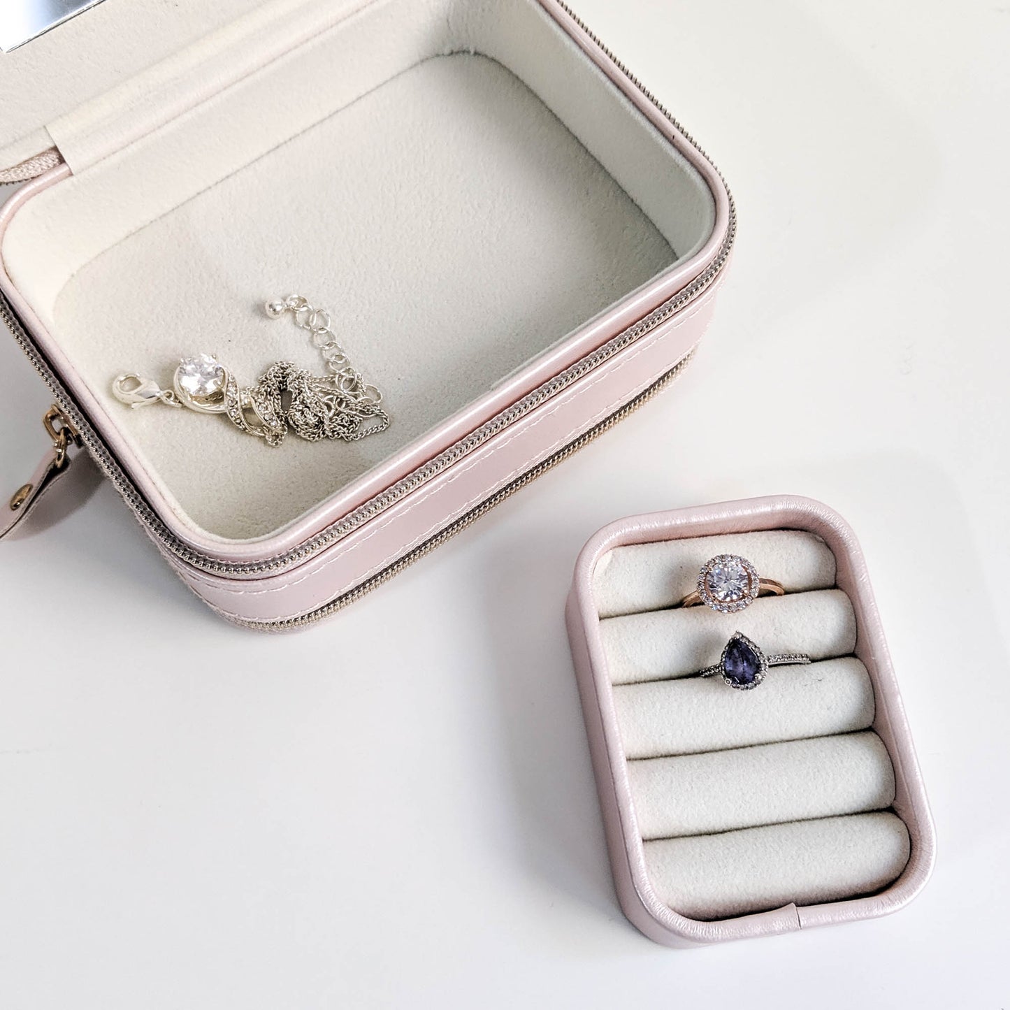 Bridesmaid Proposal with Blush Pink Travel Jewellery Case - Personalised