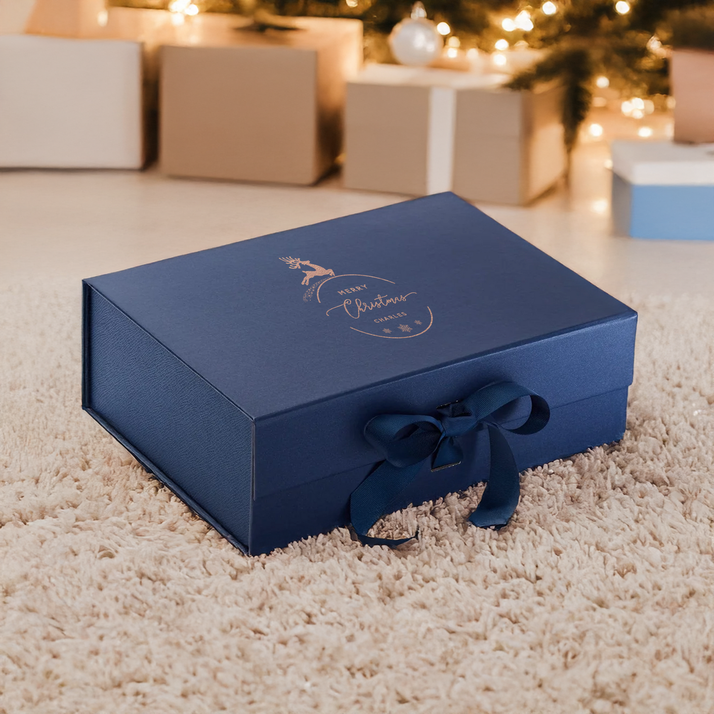 Christmas Reindeer Gift Box - Multi Size - Personalised