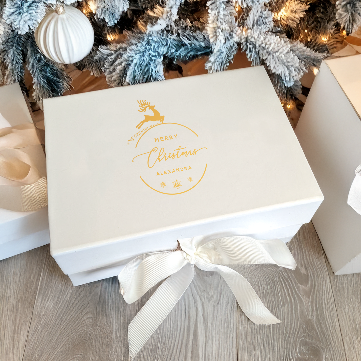Christmas Reindeer Gift Box - Multi Size - Personalised