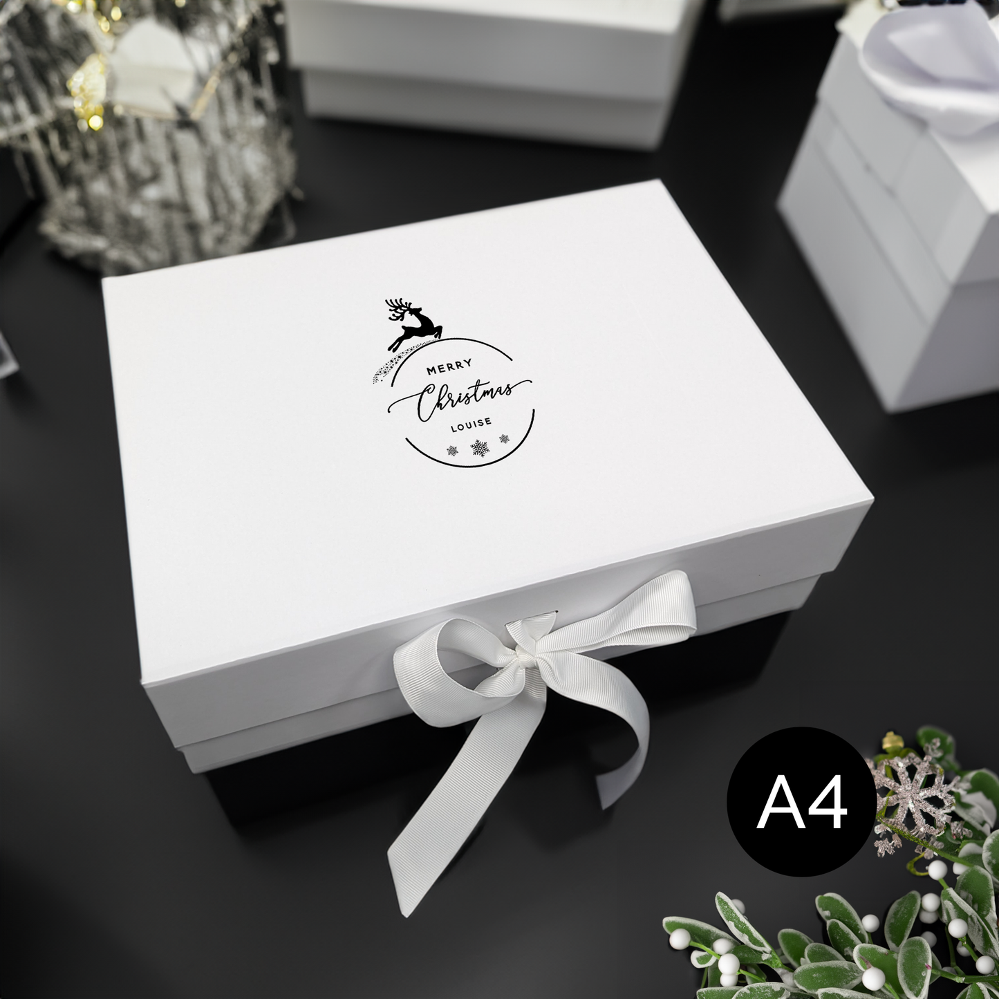 Christmas Reindeer Gift Box - Multi Size - Personalised