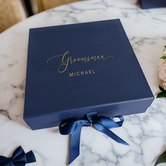 Large Gift Box for Bridesmaid, Best Man, Groomsman and Bridal Party Roles - Personalised