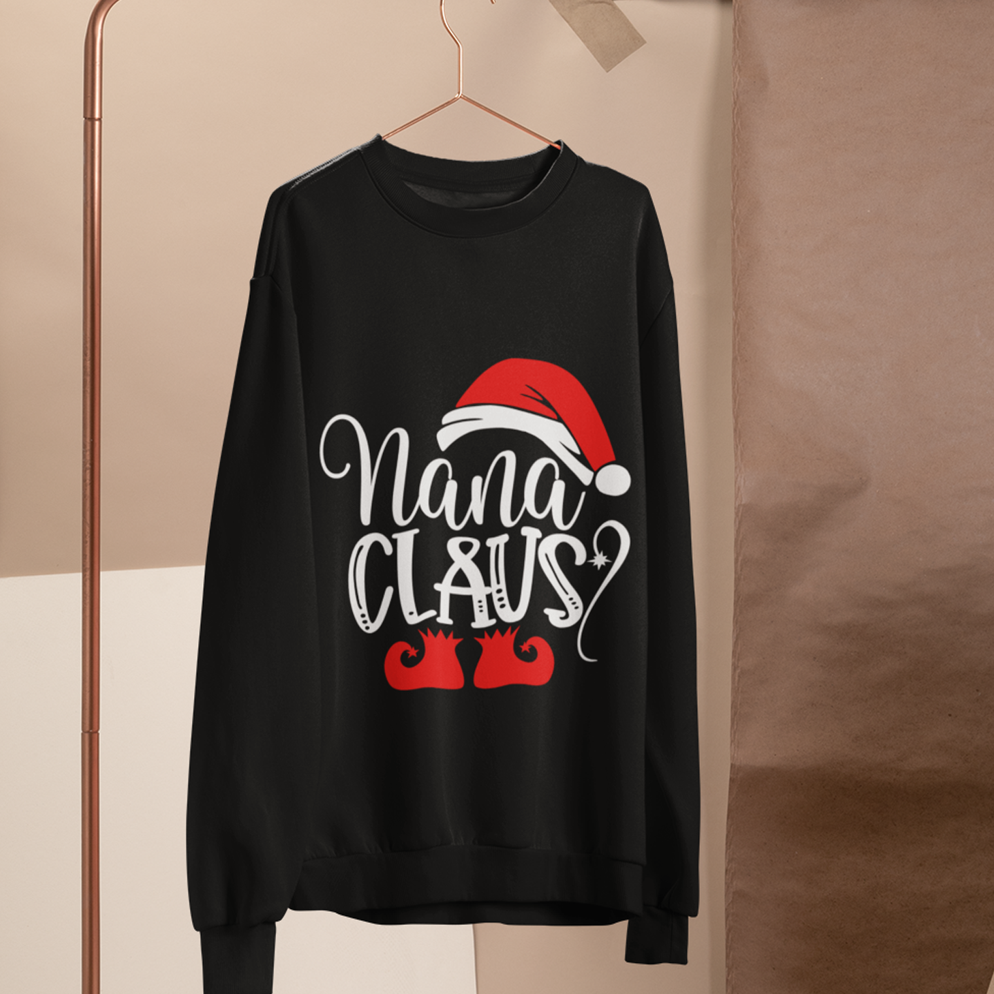 Christmas Sweatshirt for Grandparents - Nana and Nani Claus