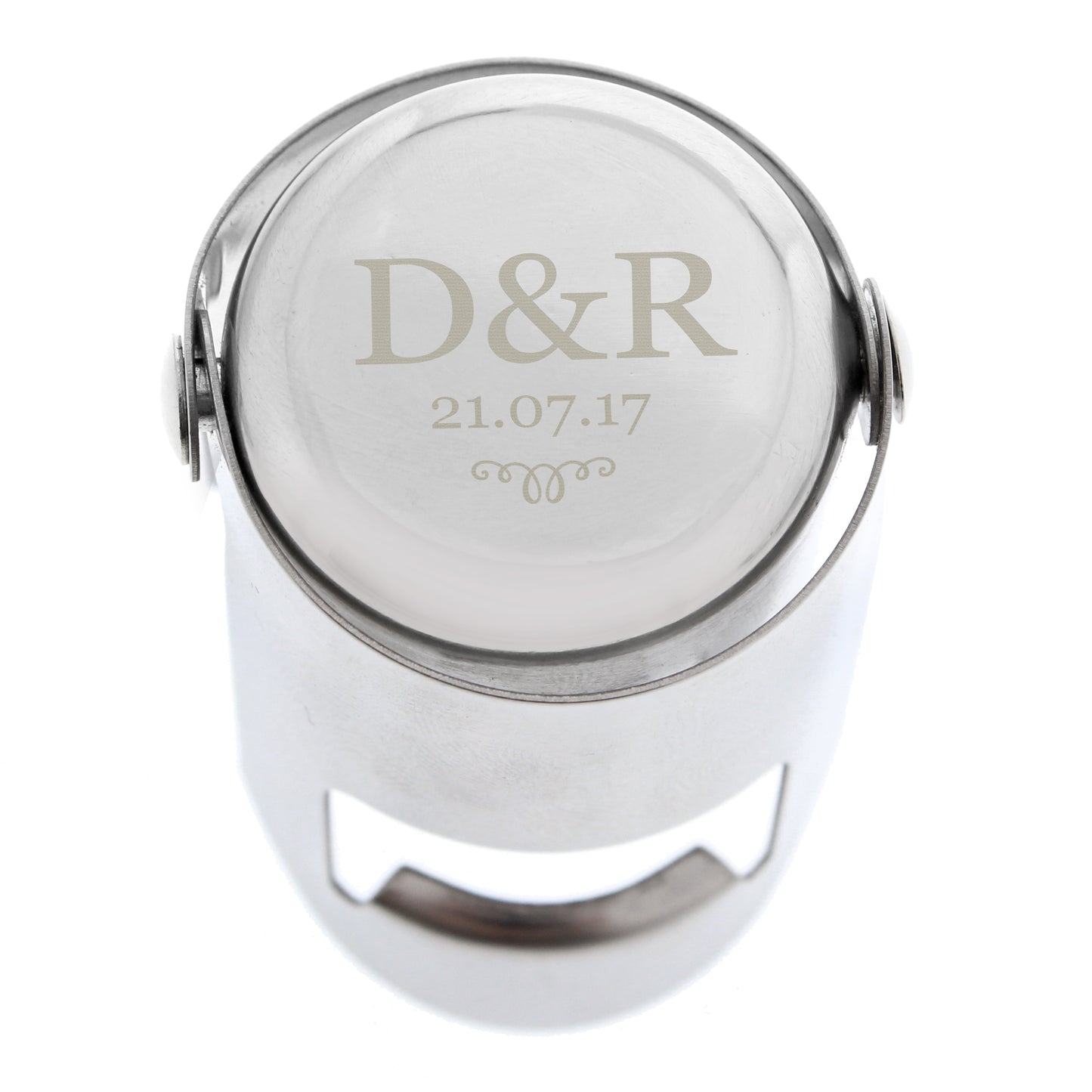 Personalised Bottle Stopper with Mongram and Date - Couple Gift