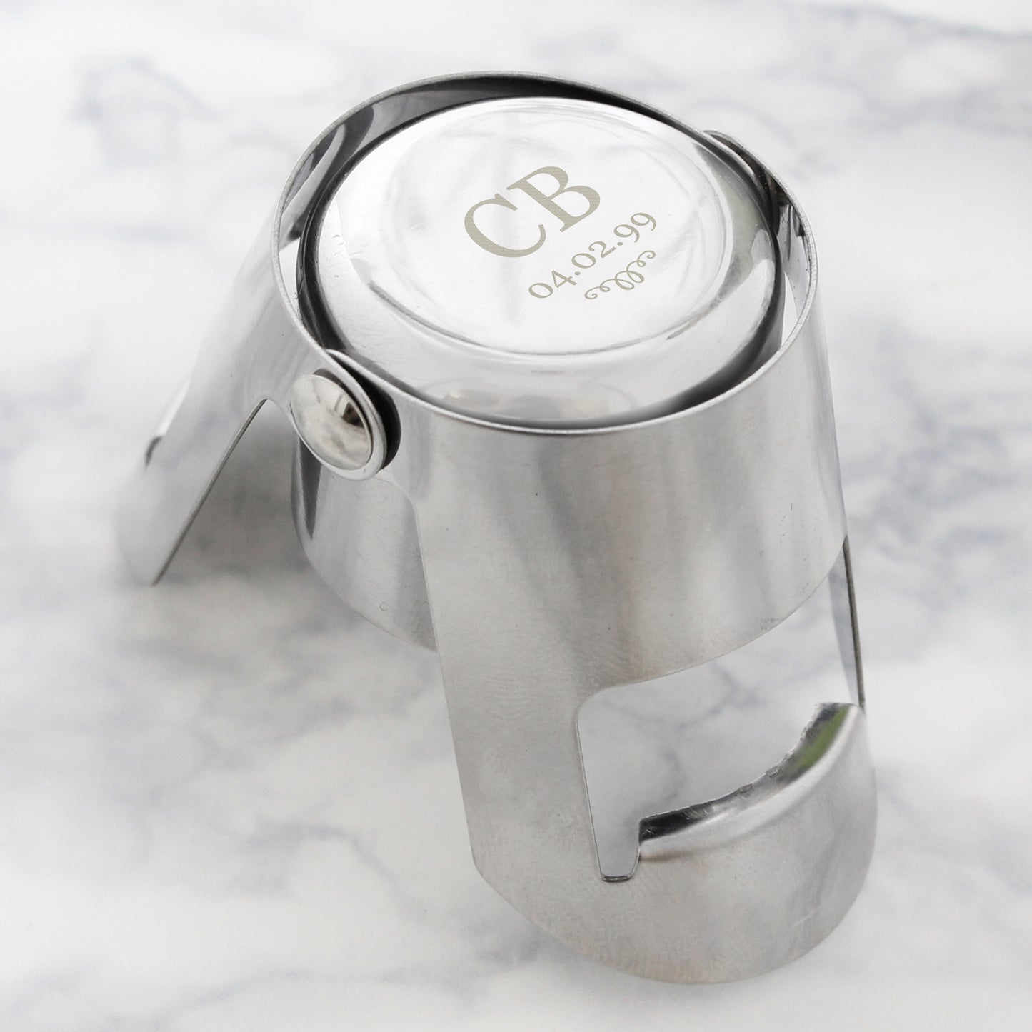 Personalised Bottle Stopper with Mongram and Date - Couple Gift