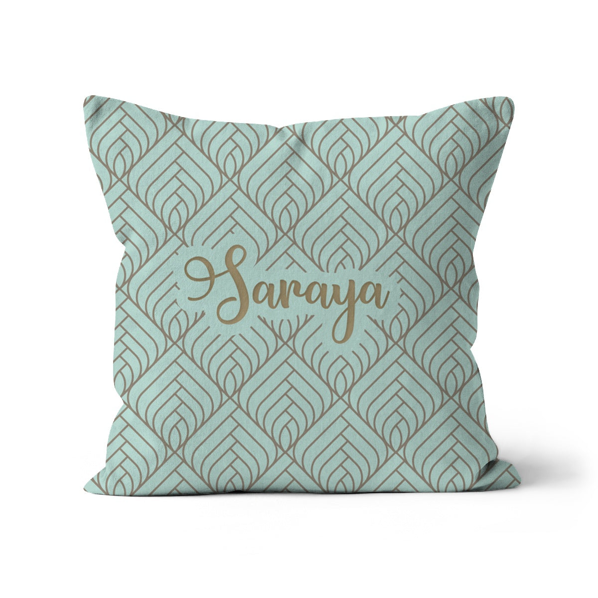 Personalised Mint Art Deco Kids Cushion