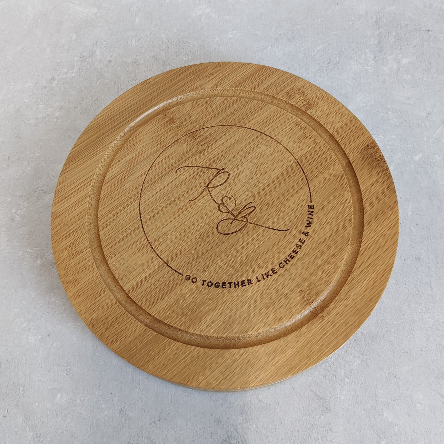 Wood Cheese Board Engraved Personalised - Serving Set - Wedding Anniversary Gift