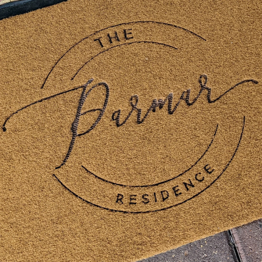 Personalised Family Name Doormat - Roundel Design - Weatherproof