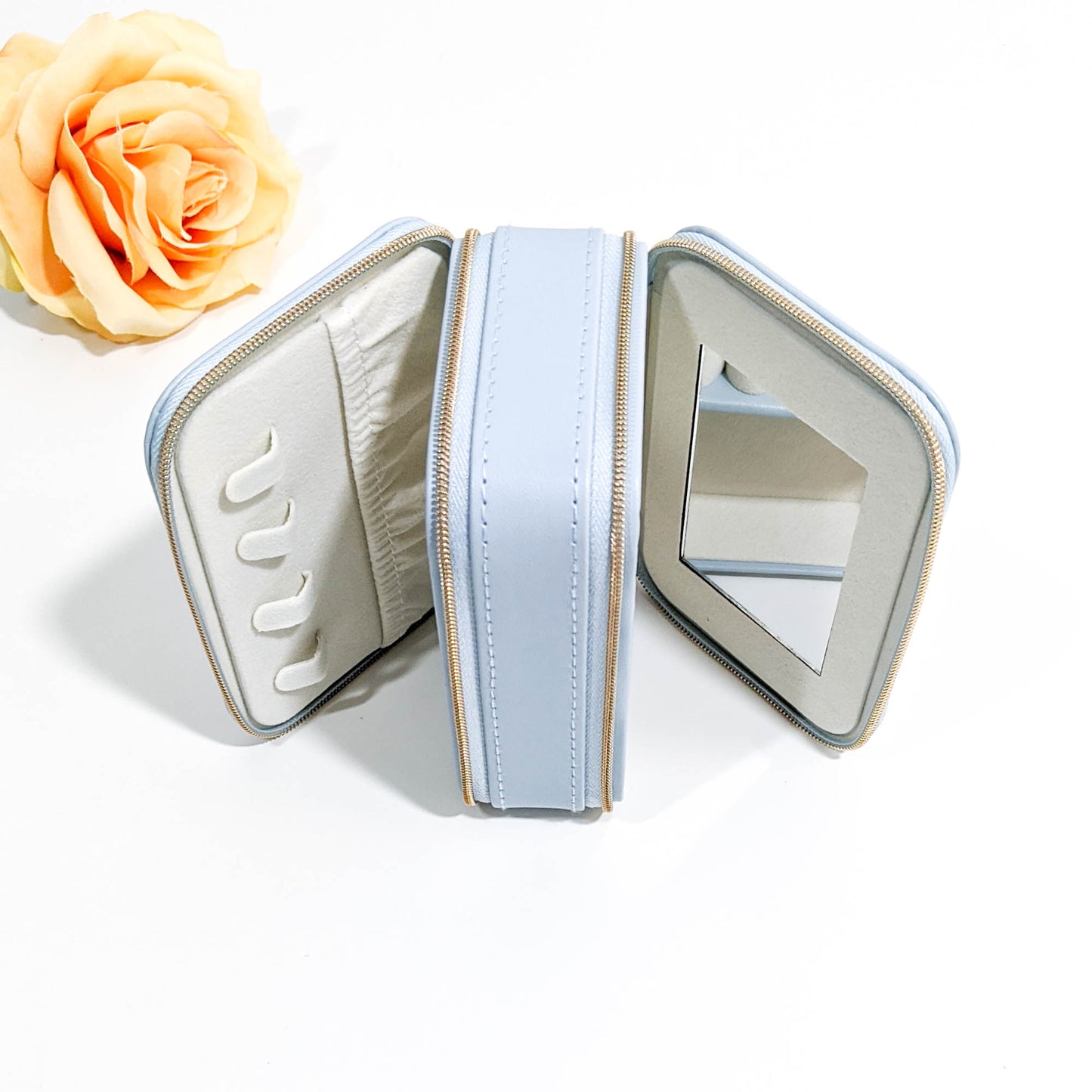 Pearl Blue Travel Jewellery Box - Personalised