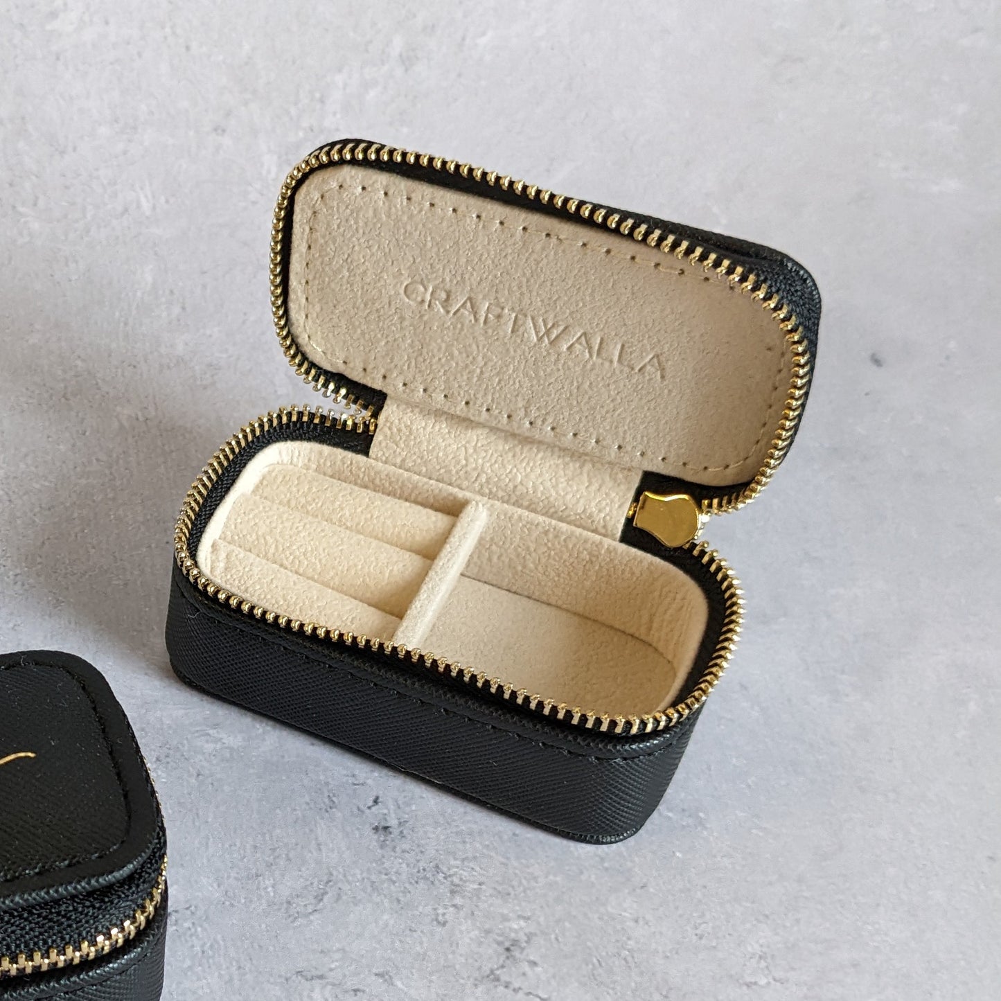 Mini Black Travel Jewellery Box - Personalised