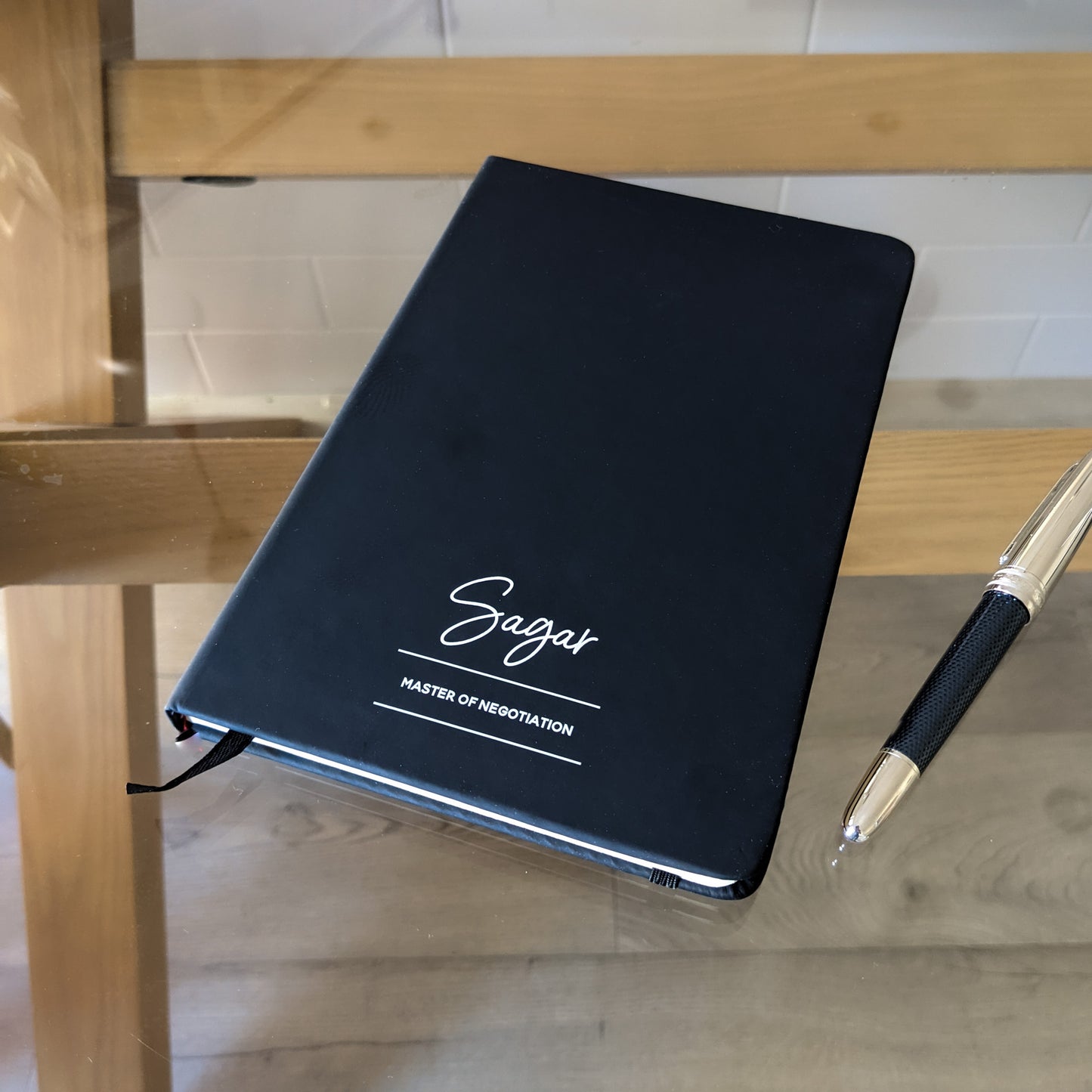 Personalised A5 Journal Notebook - Soft Cover - Black & White