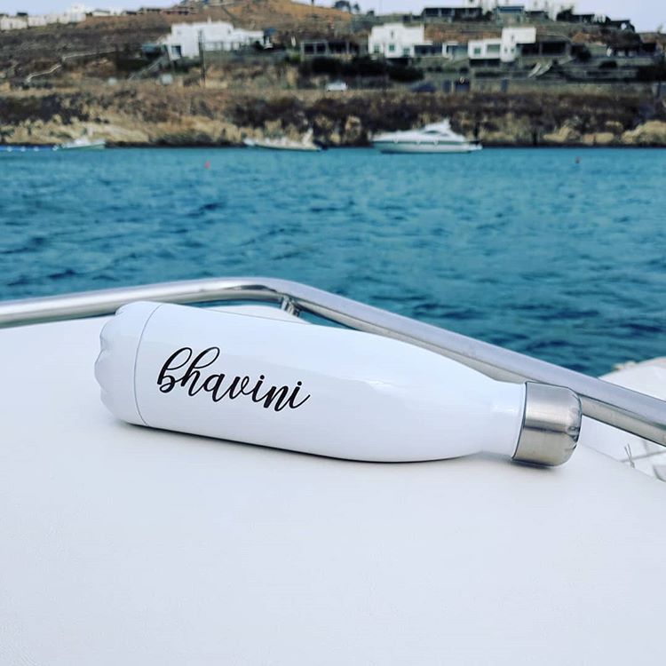 Personalised Water Bottle | Hot and Cold Tumbler | White Stainless Steel