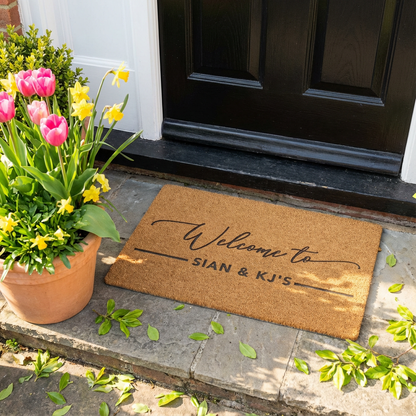 Personalised Doormat (Welcome To) - Synthetic Weatherproof Coir for Outdoor or Indoor Use