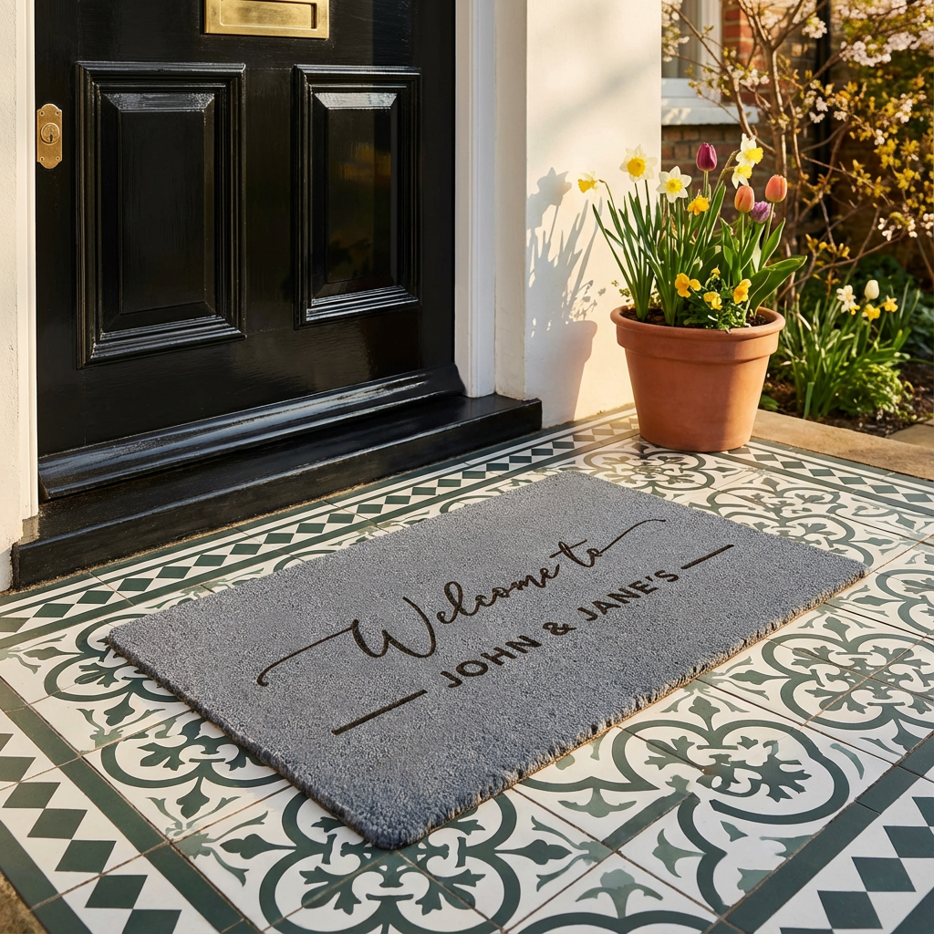 Personalised Doormat (Welcome To) - Synthetic Weatherproof Coir for Outdoor or Indoor Use