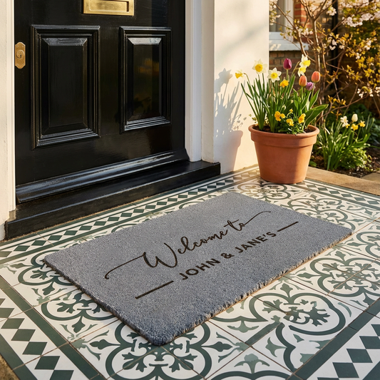 Personalised Doormat (Welcome To) - Synthetic Weatherproof Coir for Outdoor or Indoor Use