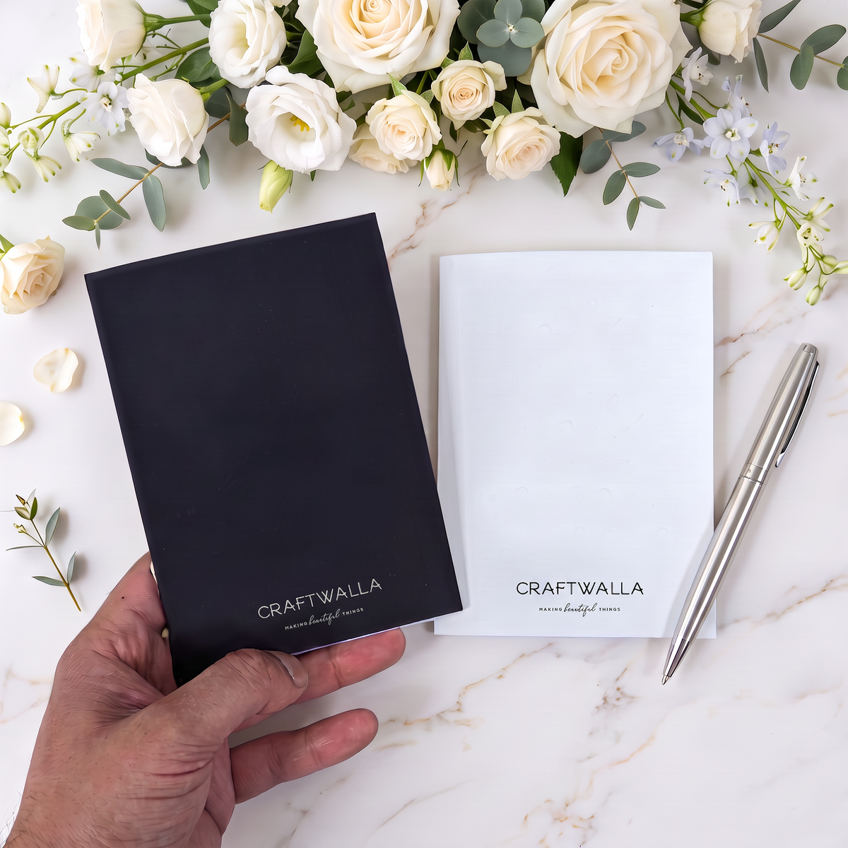 Vow Books - His & Hers - Personalised - A6 – Personalised Scrapbook Memory Book Photo Album