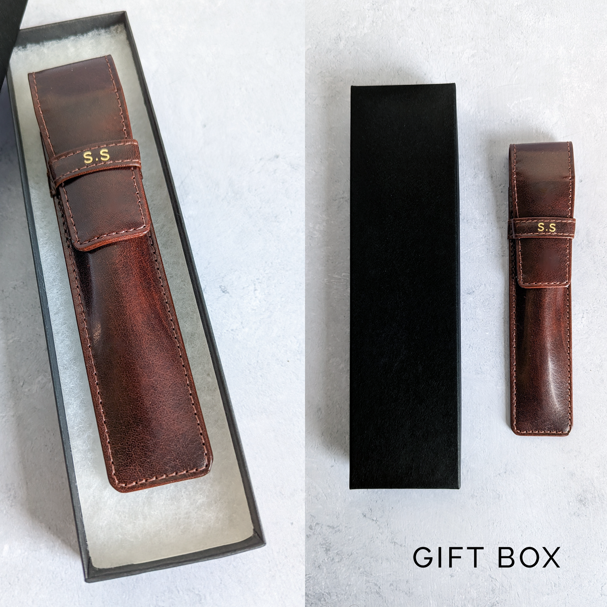 Leather discount pen case