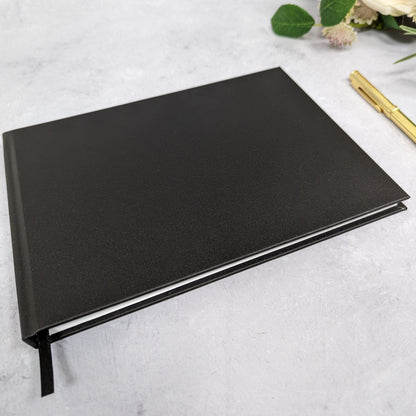 A5 Wedding Guest Book - Personalised with Real Foil - Black & White - Vertical Style