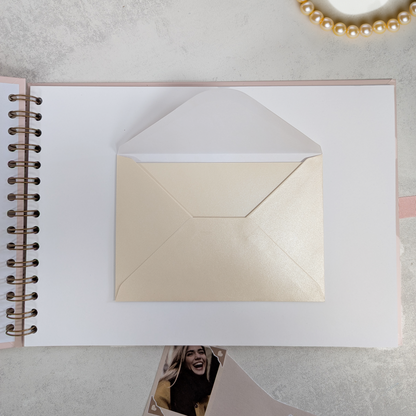 A6 Ivory Pearl Card & Envelope - Ideal for Letters to the Bride Scrapbook - Pack of 5