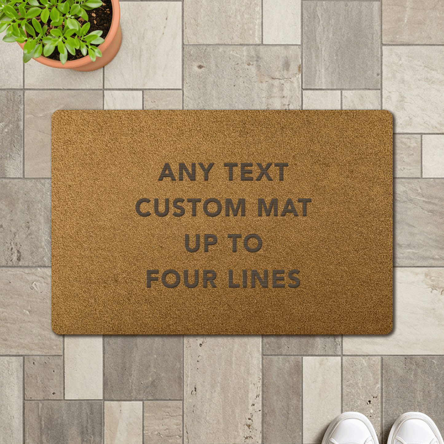 Any Text Engraved Personalised Doormat - Synthetic Weatherproof