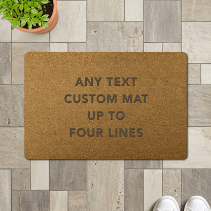 Any Text Engraved Personalised Doormat - Synthetic Weatherproof