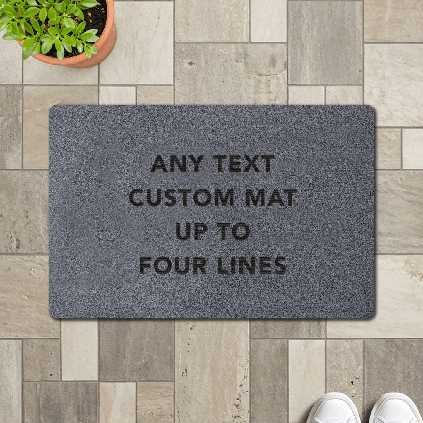 Any Text Engraved Personalised Doormat - Synthetic Weatherproof