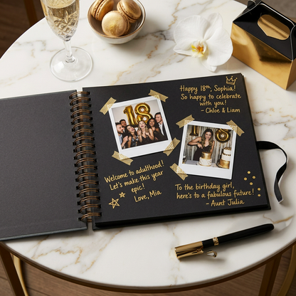 Personalised Scrapbook for Milestone Birthday - 8X8" Square – Personalised Scrapbook Memory Book Photo Album