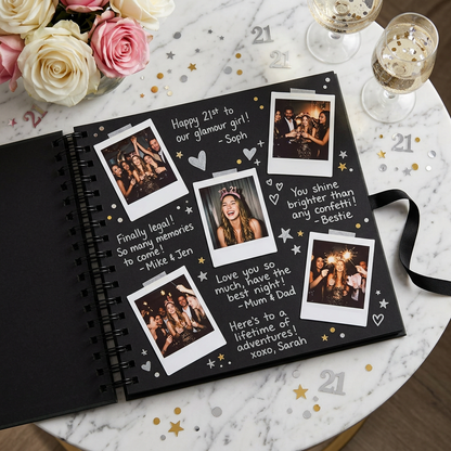 Personalised Scrapbook for Milestone Birthday - 8X8" Square – Personalised Scrapbook Memory Book Photo Album