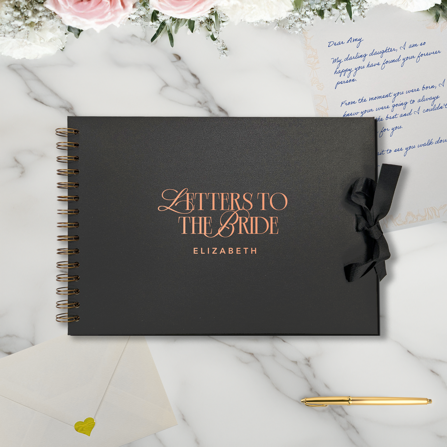 Letters to the Bride Scrapbook – Personalised Wedding Memory Book Photo Album