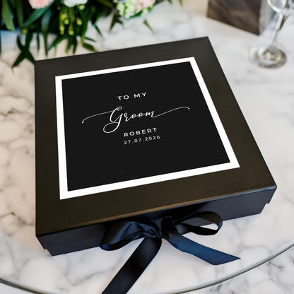 To My Groom Gift Box -  Black and White Multisize - A5 | Large | A4 | XL