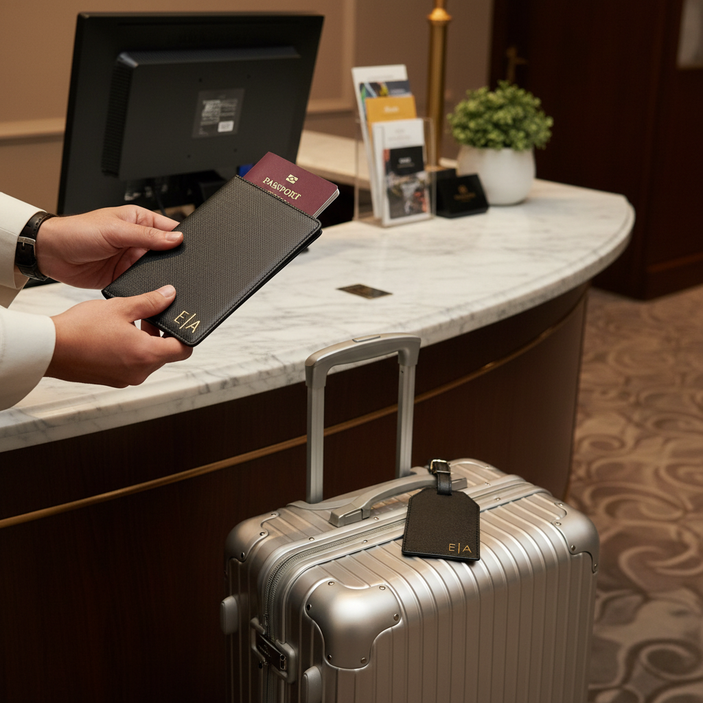 Personalised Passport Cover & Luggage Tag - Monogram Initials