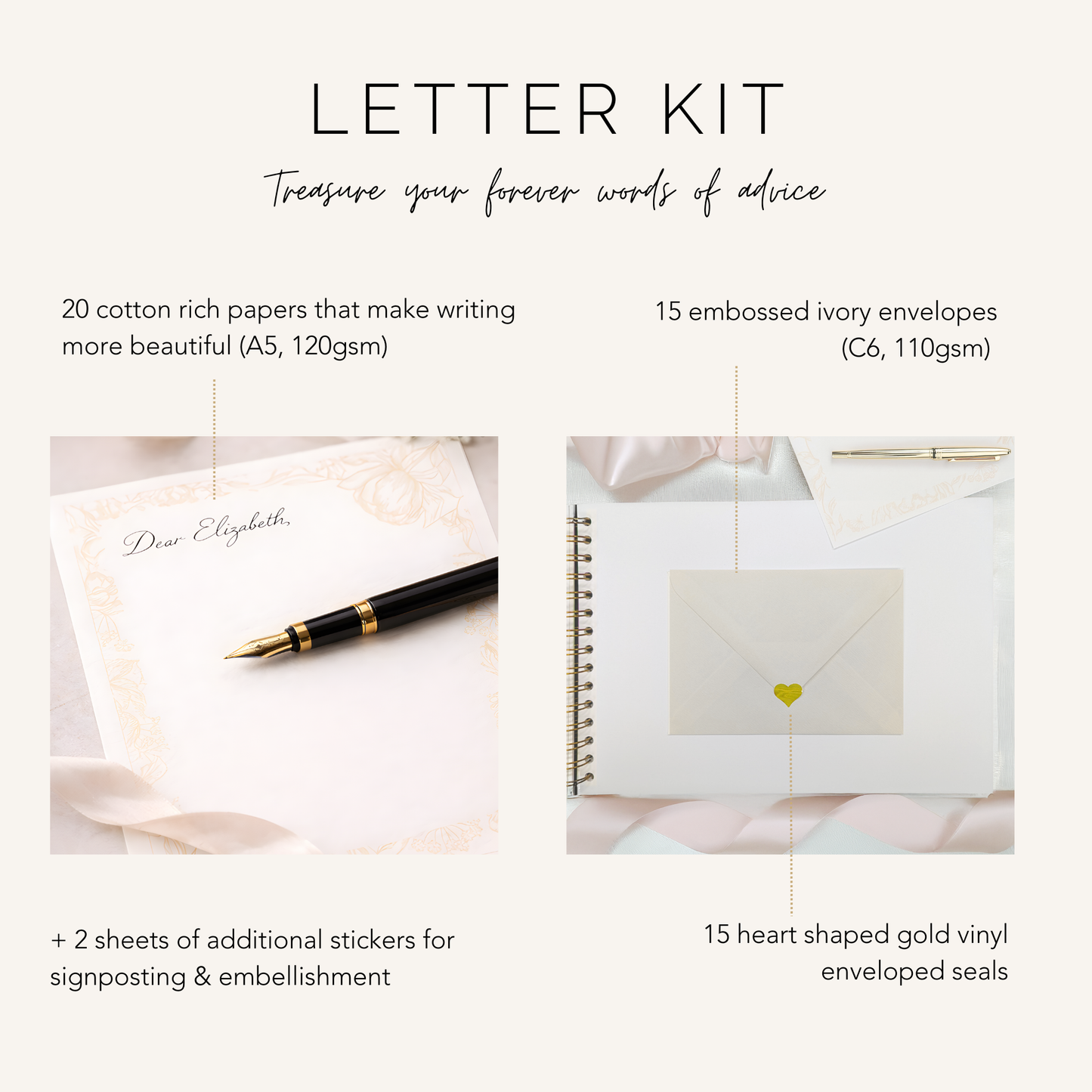 Letters to the Bride A4 Scrapbook Album - Elegant Style - Personalised