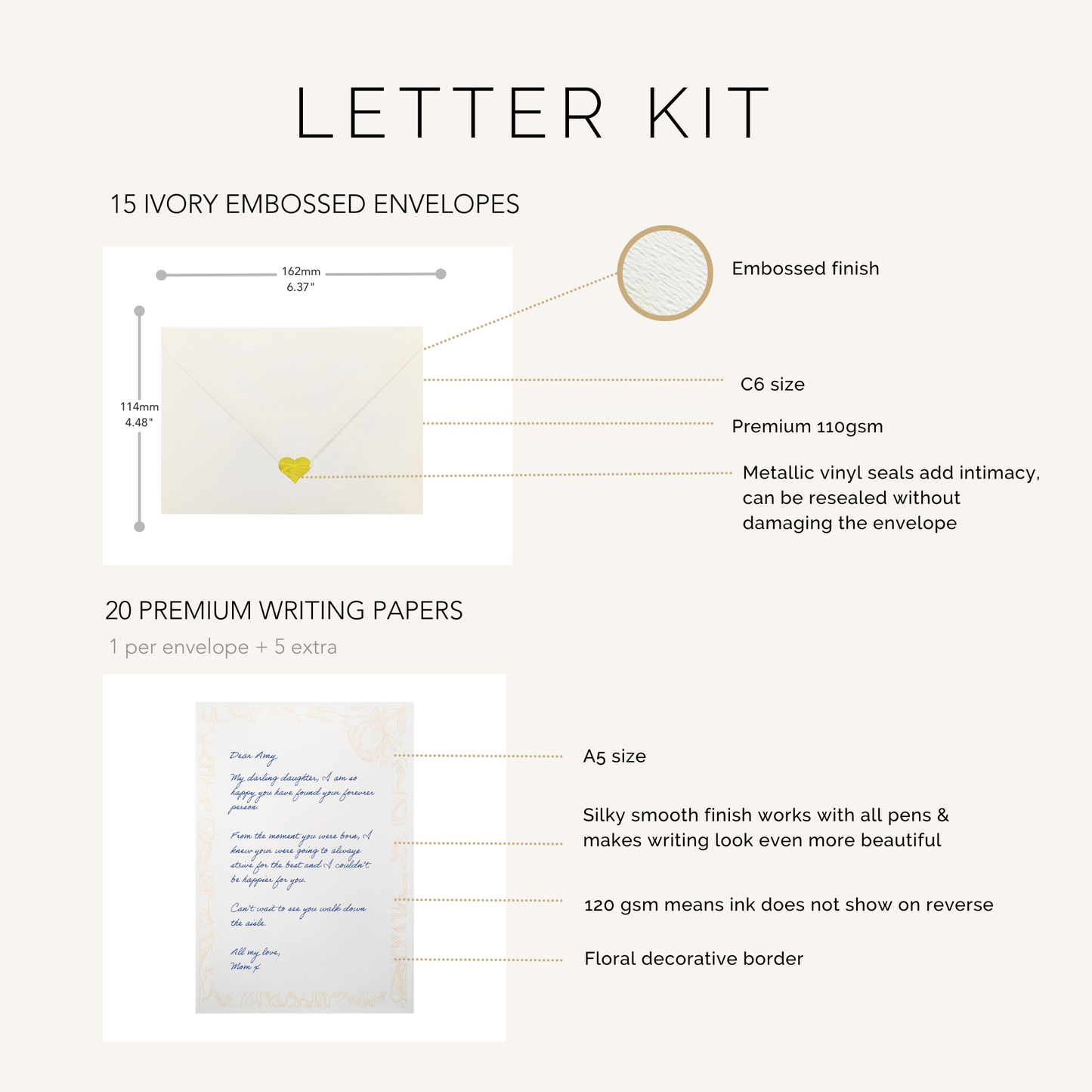 Letters to the Bride A4 Scrapbook Album - Elegant Style - Personalised